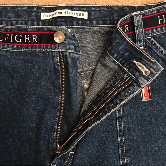 Tommy Hilfiger High Waist Blue Jeans Vintage Size 16 Fits Like 12 Cropped y2k - Picture 7 of 12